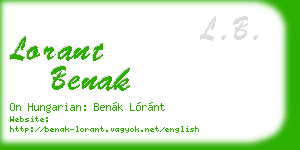 lorant benak business card